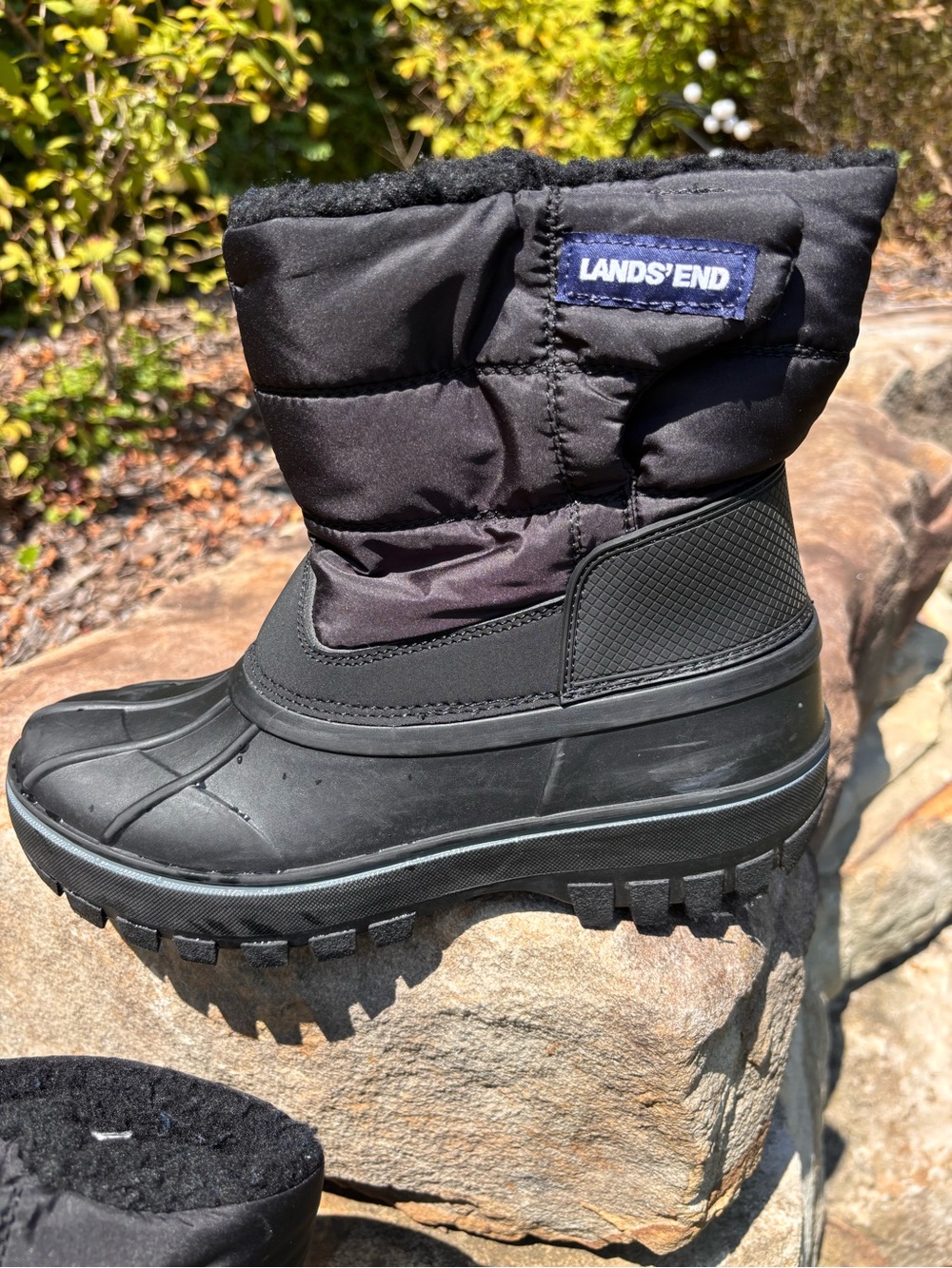 Lands' End Kids' Frost Black Insulated Waterproof Snow Boots Size 5 - Picture 5 of 6
